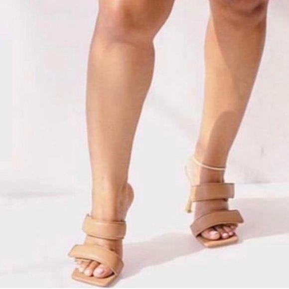 Padded Velcro Square Toe Mules in Black - Picture 10 of 10